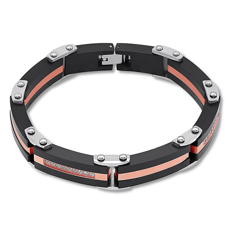 Main Image 1 of Stainless Steel Bracelet with Cubic Zirconia 8"