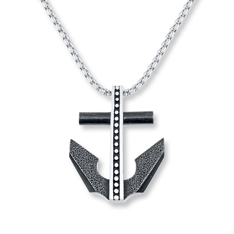 Main Image 1 of Men's Anchor Necklace Stainless Steel