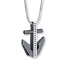 Thumbnail Image 3 of Men's Anchor Necklace Stainless Steel