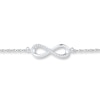 Infinity Symbol Anklet 1/20 ct tw Diamonds Sterling Silver 9"