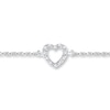 Heart Anklet 1/20 ct tw Diamonds Sterling Silver 9"