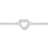 Thumbnail Image 1 of Heart Anklet 1/20 ct tw Diamonds Sterling Silver 9&quot;