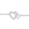 Thumbnail Image 1 of Heart Anklet 1/15 ct tw Diamonds Sterling Silver 9&quot;