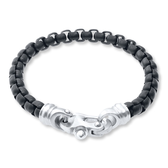 men's bracelet black ion plating stainless steel mens