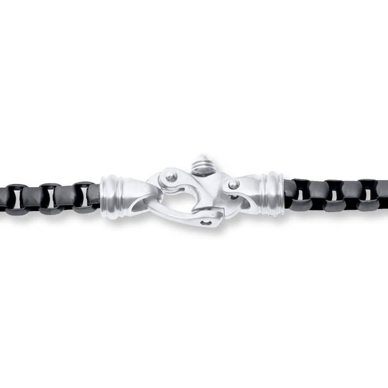 Solid Black Ion Plating Stainless Steel Bracelet 8.5"