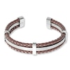 Thumbnail Image 0 of Men's Bracelet Brown Leather Stainless Steel