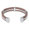 Thumbnail Image 2 of Men's Bracelet Brown Leather Stainless Steel