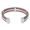 Thumbnail Image 1 of Men's Bracelet Brown Leather Stainless Steel