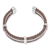 Thumbnail Image 3 of Men's Bracelet Brown Leather Stainless Steel