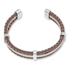 Thumbnail Image 2 of Men's Bracelet Brown Leather Stainless Steel