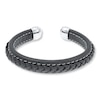 Thumbnail Image 0 of Men's Bracelet Black Leather Stainless Steel