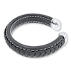 Thumbnail Image 2 of Men's Bracelet Black Leather Stainless Steel