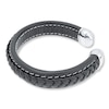 Thumbnail Image 3 of Men's Bracelet Black Leather Stainless Steel