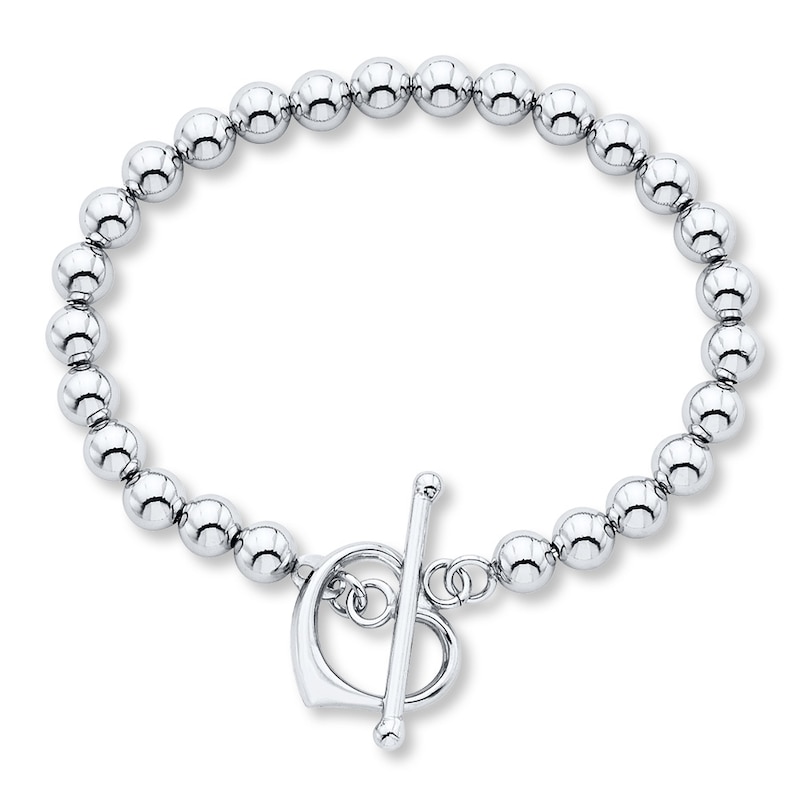 Main Image 1 of Heart Bracelet Sterling Silver 8&quot;