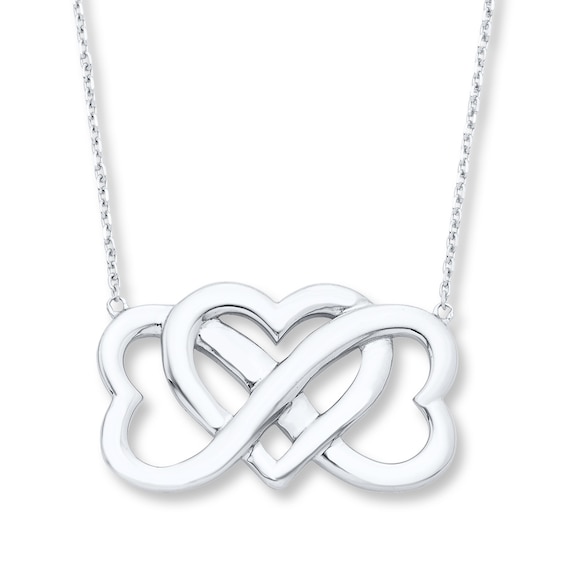 Heart & Infinity Symbol Sterling Silver Necklace