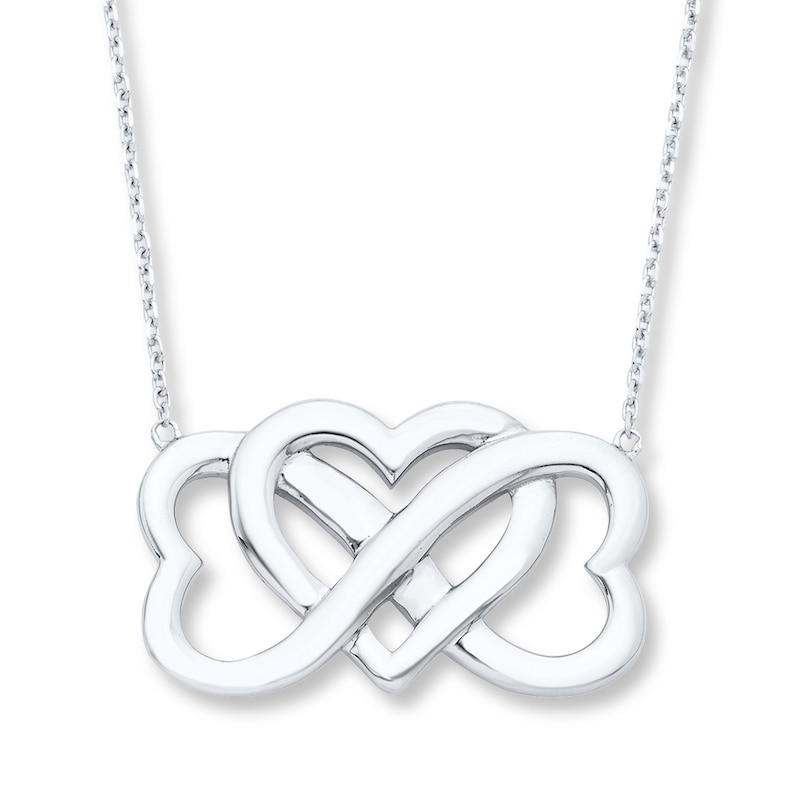 Main Image 1 of Heart & Infinity Symbol Sterling Silver Necklace