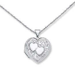 Heart Locket Necklace Sterling Silver