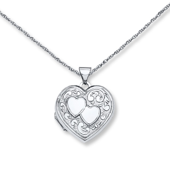 Heart Locket Necklace Sterling Silver