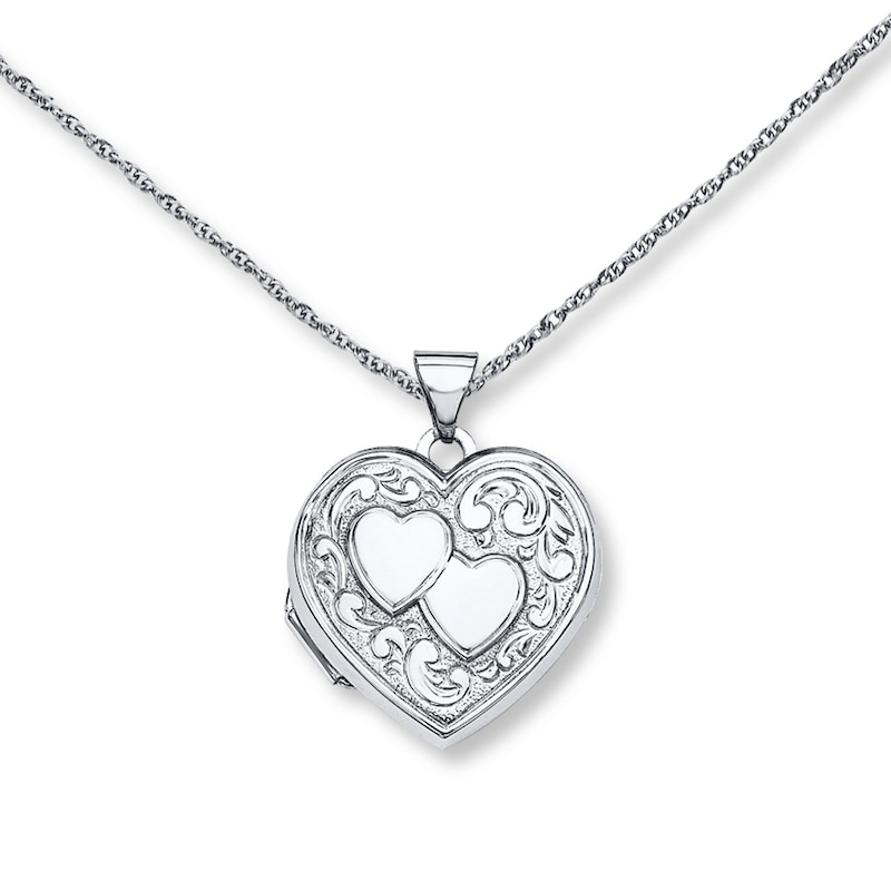 Main Image 1 of Heart Locket Necklace Sterling Silver