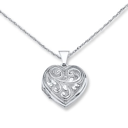 Heart Locket Necklace Sterling Silver