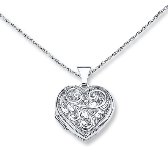 Heart Locket Necklace Sterling Silver