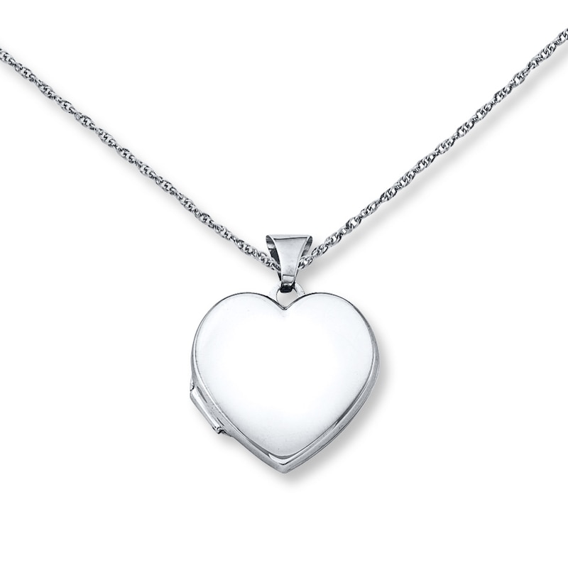 Main Image 1 of Heart Locket Necklace Sterling Silver