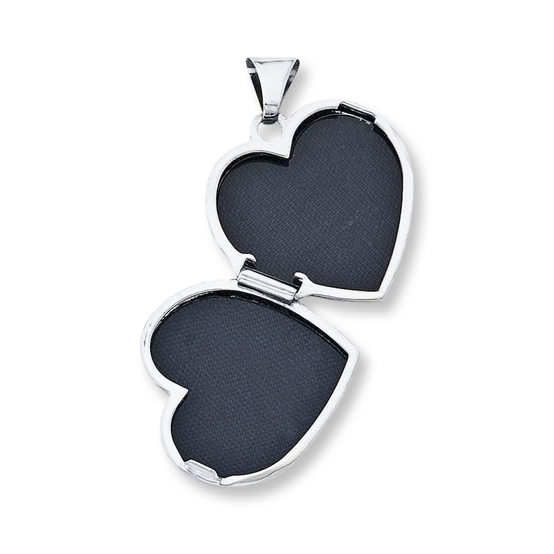 Main Image 2 of Heart Locket Necklace Sterling Silver