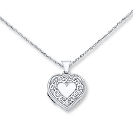 Heart Locket Necklace Sterling Silver