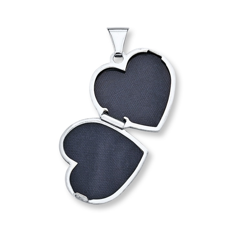 Main Image 2 of Heart Locket Necklace Sterling Silver