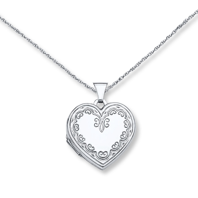 Main Image 1 of Heart Locket Necklace Sterling Silver
