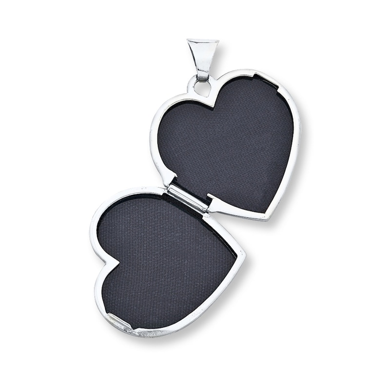 Main Image 2 of Heart Locket Necklace Sterling Silver