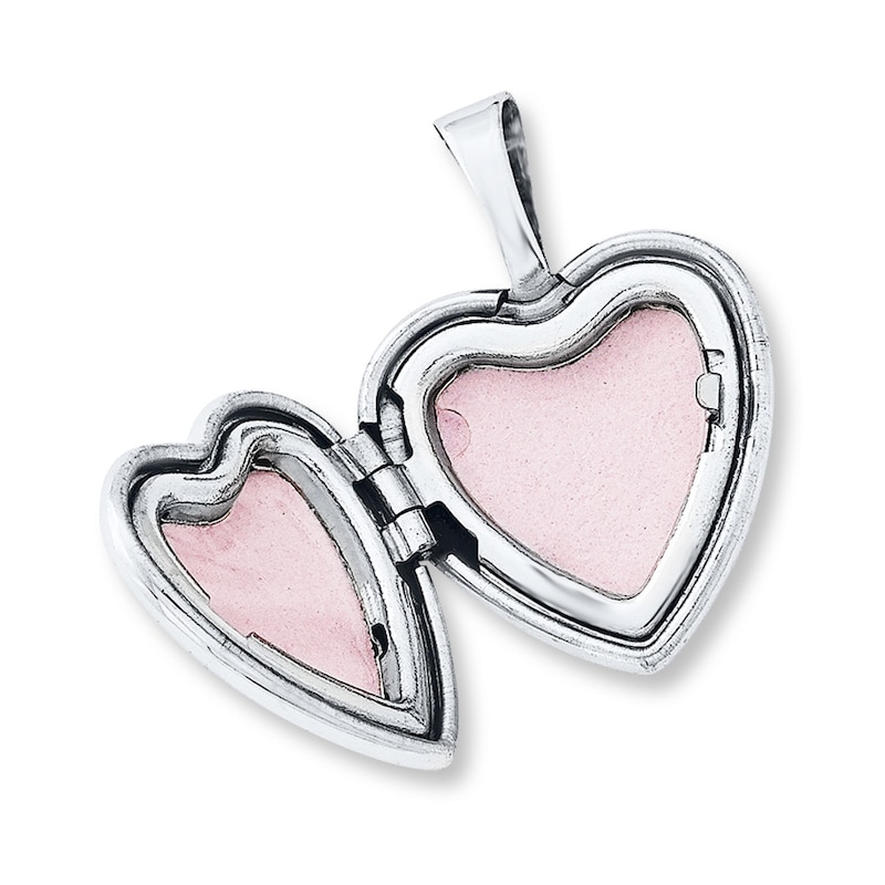 Main Image 2 of Heart Locket Necklace Sterling Silver