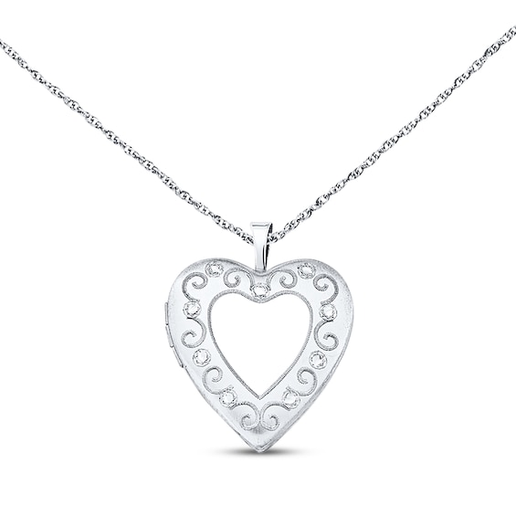 Heart Locket Necklace Sterling Silver