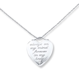Heart Locket Necklace Always on my Mind Sterling Silver