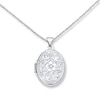 Thumbnail Image 1 of Oval Floral Locket Necklace Sterling Silver