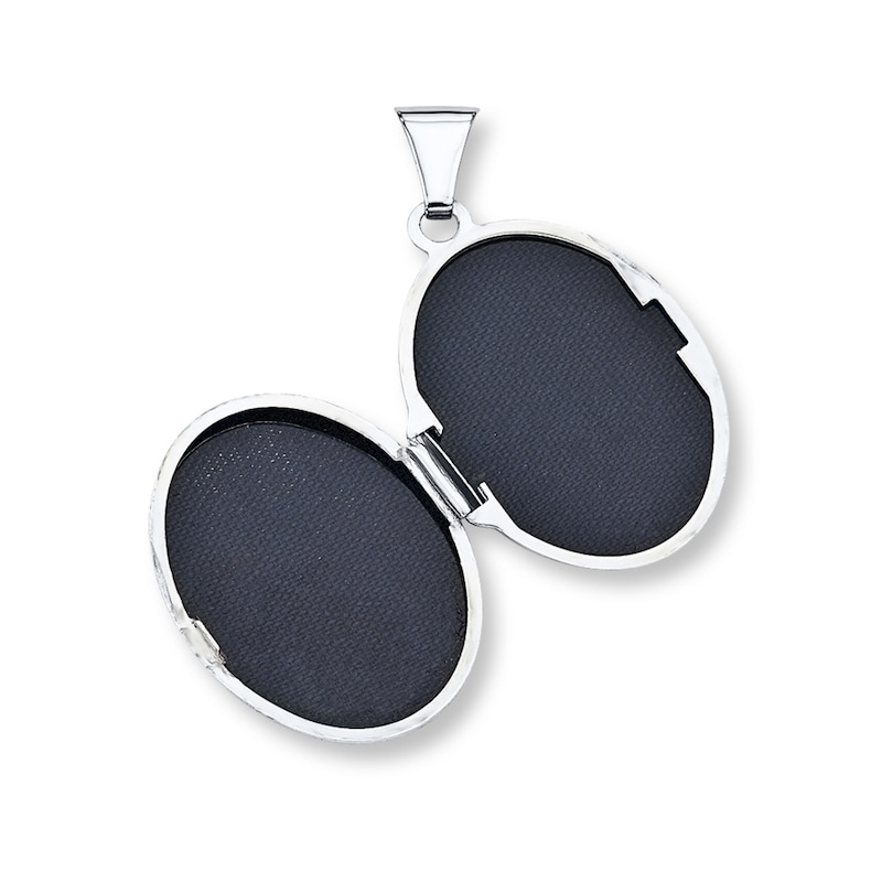 Main Image 2 of Oval Locket Necklace Sterling Silver