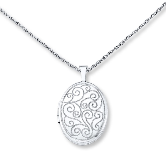 Oval Locket Necklace Sterling Silver Kay