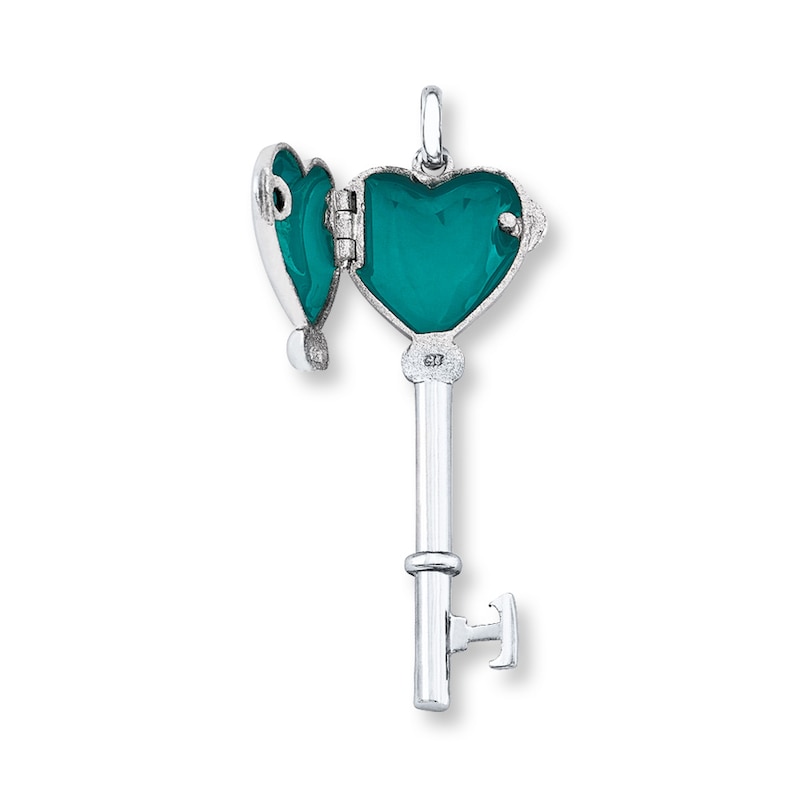 Main Image 2 of Key Locket Necklace Sterling Silver