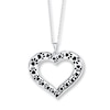 Thumbnail Image 0 of Heart Paw Print Necklace Sterling Silver