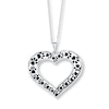 Thumbnail Image 1 of Heart Paw Print Necklace Sterling Silver