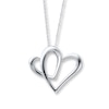Thumbnail Image 1 of Mother Part of My Heart Double Heart Necklace Sterling Silver
