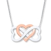 Thumbnail Image 1 of Heart Infinity Necklace Sterling Silver