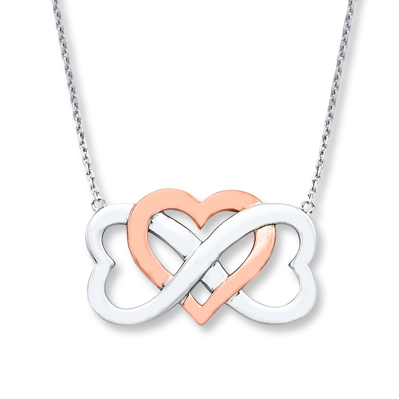 Heart Infinity Necklace Sterling Silver