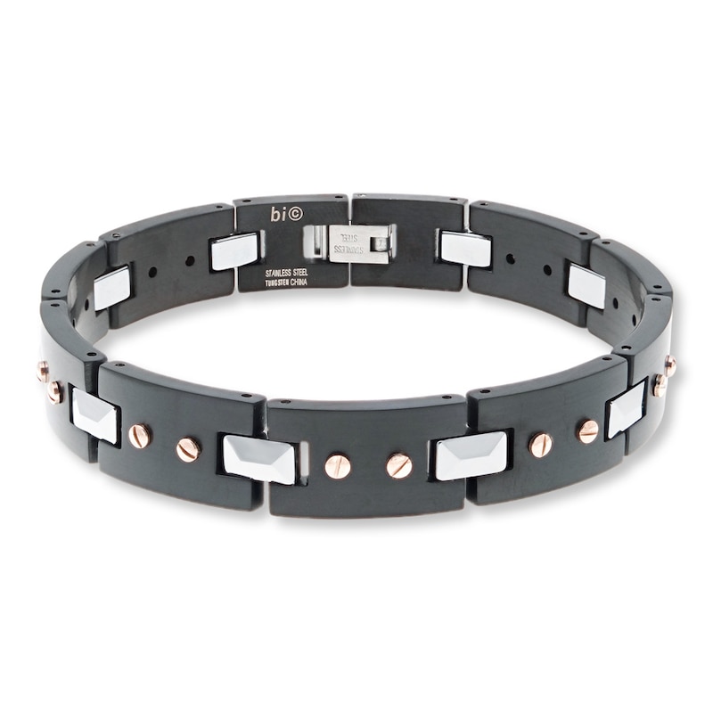 Main Image 1 of Men's Bracelet Stainless Steel/Tungsten 8.75&quot;