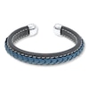 Thumbnail Image 1 of Men's Bracelet Stainless Steel/Leather Cuff