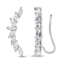 Earring Climbers 1/20 ct tw Diamonds Sterling Silver