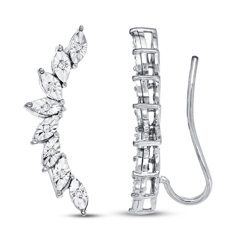Main Image 1 of Earring Climbers 1/20 ct tw Diamonds Sterling Silver