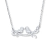 Thumbnail Image 3 of Love Bird Necklace 1/10 ct tw Diamonds Sterling Silver & 10K Yellow Gold