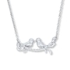 Thumbnail Image 4 of Love Bird Necklace 1/10 ct tw Diamonds Sterling Silver & 10K Yellow Gold