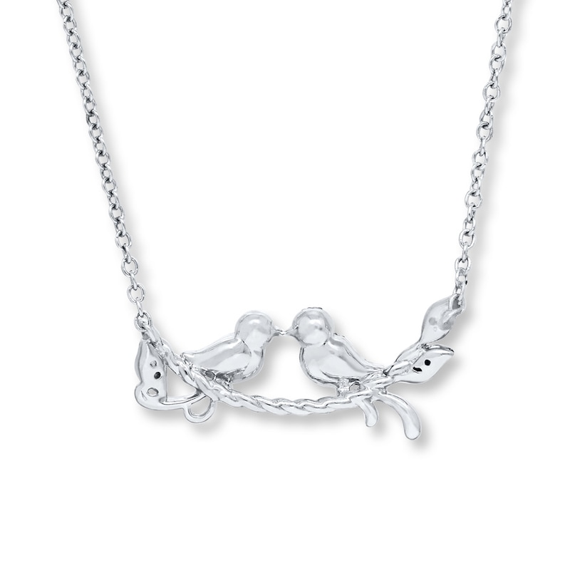 Love Bird Necklace 1/10 ct tw Diamonds Sterling Silver & 10K Yellow Gold